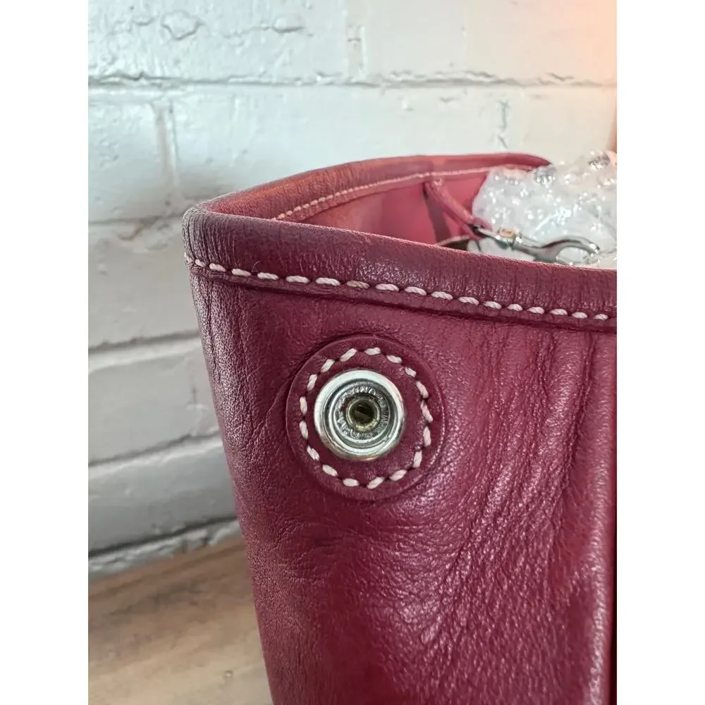 Coach 7757 Burgundy Red Leather Hampton Tote Handbag – Vintage Y2K